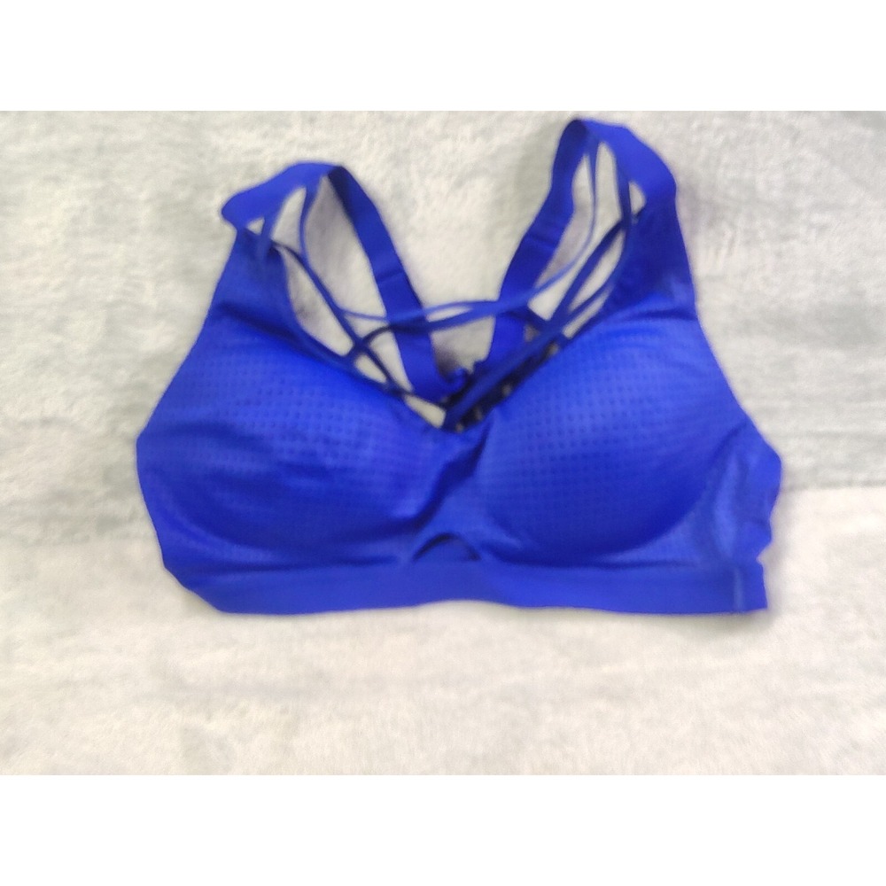 Victoria's Secret VSX Sport Underwire Sports Bra Blue Strappy Racerback Women's